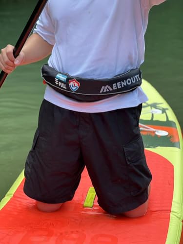 Meenoutt Automatic Inflatable Belt Pack Water Sports Jacket Waist Belt PFD for SUP Paddleboarding Fishing Boating Kayaking（fit 80-330 lbs） (Black) - Image 4