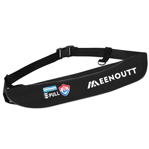 Meenoutt Automatic Inflatable Belt Pack Water Sports Jacket Waist Belt PFD for SUP Paddleboarding Fishing Boating Kayaking（fit 80-330 lbs） (Black) - Image 1