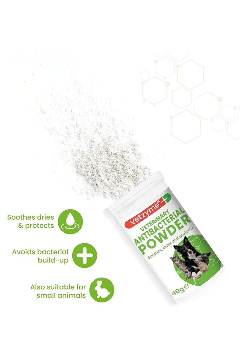 Veterinary Antibacterial Powder for Dogs Cats and Small Pets Gently Soothes Dries and Protects the Skin From Harmful Bacteria 40g - Image 2