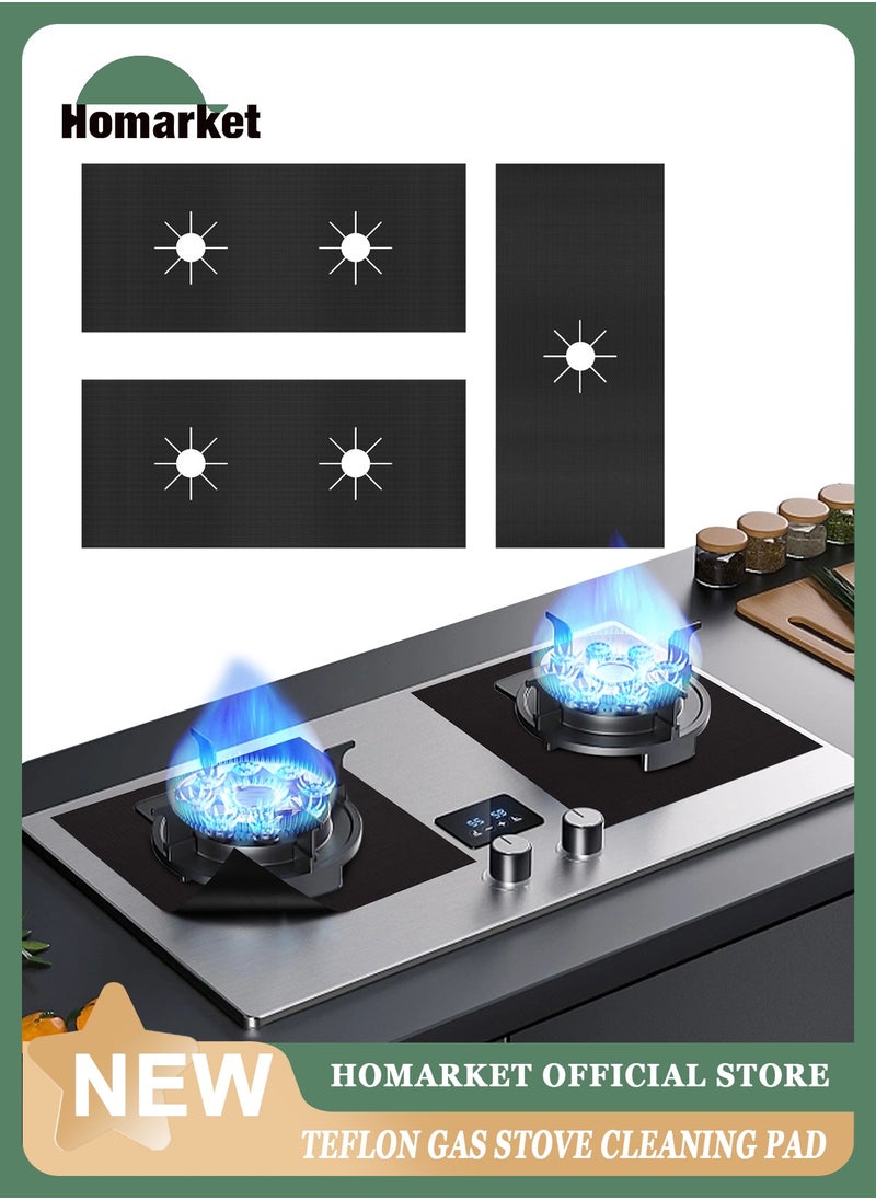 HomarKet 3Pcs Stove Protector for Gas Range, Washable Reusable Stove Top Covers, Heat Resistant Gas Stove liners, Stove Burner Covers for Gas Stove Top  - Image 1