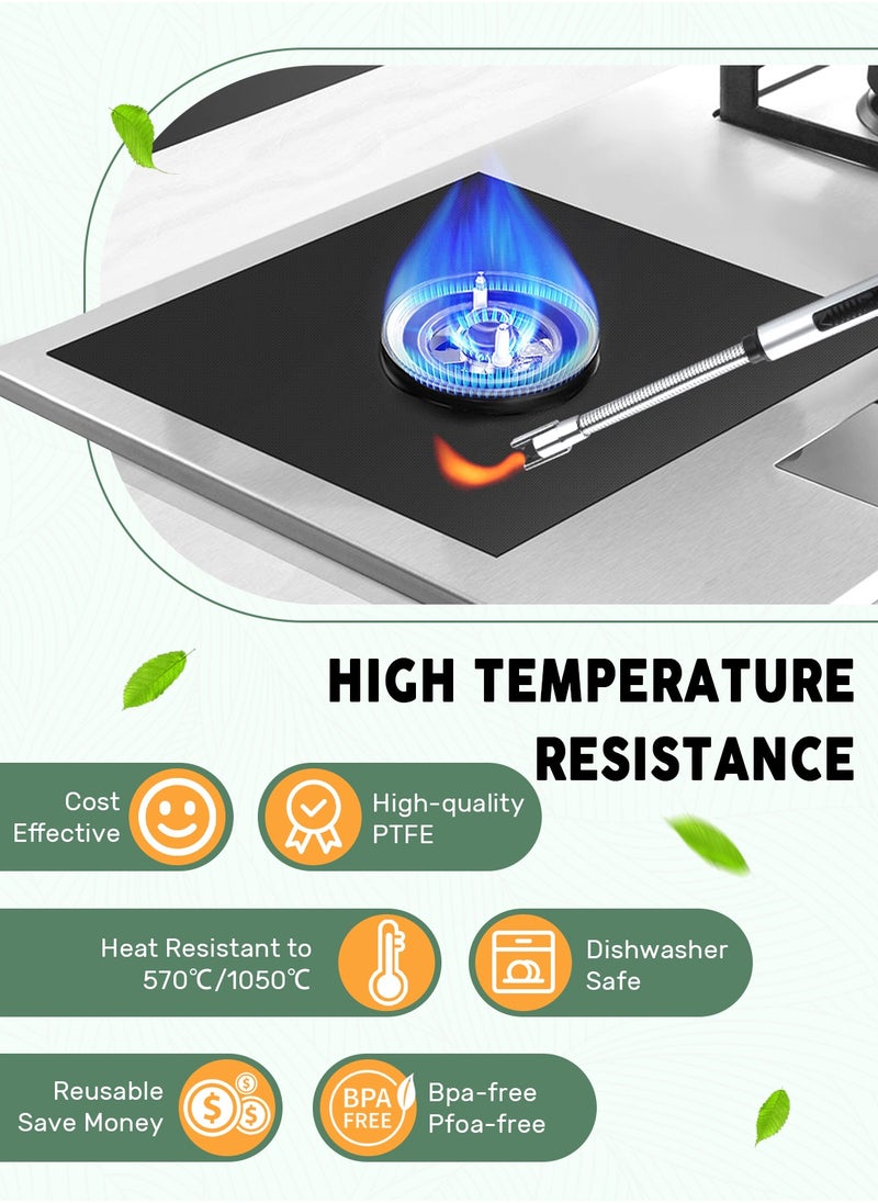 HomarKet 3Pcs Stove Protector for Gas Range, Washable Reusable Stove Top Covers, Heat Resistant Gas Stove liners, Stove Burner Covers for Gas Stove Top  - Image 3