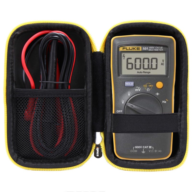 Aproca Case Compatible with Fluke 107 101 Current Handheld Digital Multimeter, Protable Hard Storage Bag for Accessories (Case Only)