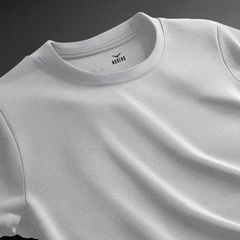 NOBERO Men's Grey Oversized Cotton T-Shirt