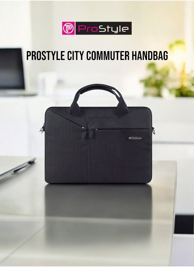 Prostyle Laptop Bag 14.2 inch for men and women with Straps to Carry - Black  - Image 2