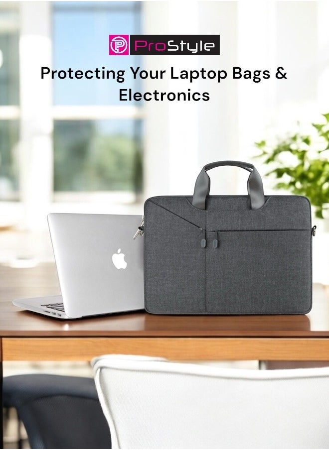 Prostyle Laptop Bag 14.2 inch for men and women with Straps to Carry - Black  - Image 3