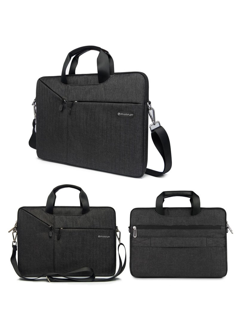 Prostyle Laptop Bag 14.2 inch for men and women with Straps to Carry - Black  - Image 1