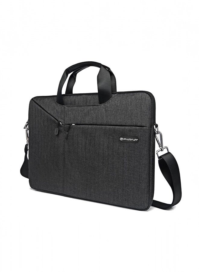 Prostyle Laptop Bag 14.2 inch for men and women with Straps to Carry - Black - Image 1