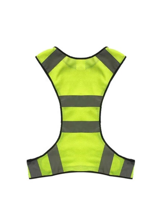 سترة أمان عاكسة للبالغين، أصفر فلوري، مقاس XXL لأكثر من 165 سم، سترة عالية الرؤية للجري الليلي، ركوب الدراجات، المشي والأنشطة الخارجية، خفيفة الوزن وقابلة للتعديل - Image 3