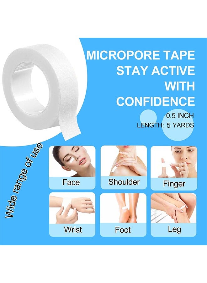 9 Rolls Flexible White Tape Breathable Nose Tape，Micropore Tape, Paper tape medical, Self Adhesive First Aid Bandages for Wound Injuries Swelling - Image 5
