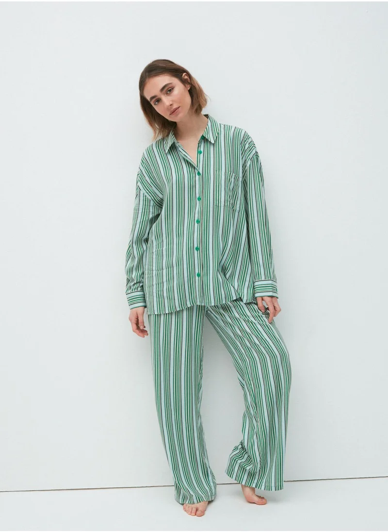 UNDIZ Striped Wide Leg Pyjama