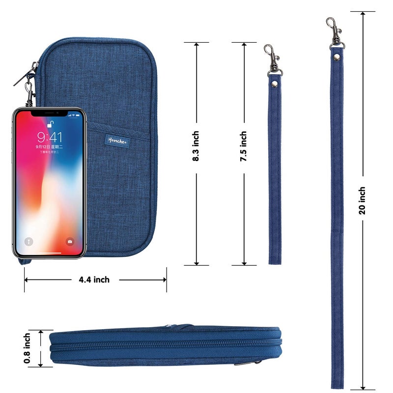 jiemei RFID Family Passport Wallet Holder Waterproof, Travel Document Organizer Credit Card Clutch Bag for Men Women - Image 4