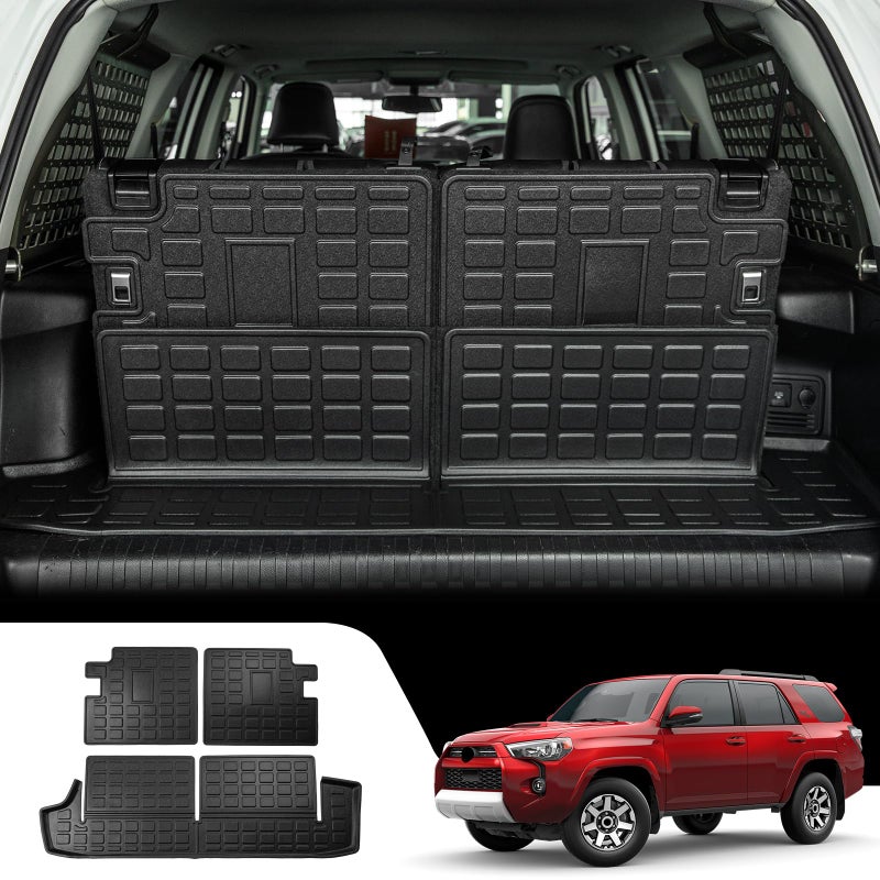 Dattumar Cargo Mat Compatible with 20102024 Toyota 4 Runner 7 Seat Cargo Liner Trunk Mat TPE Back Seat Cover Protector 2023 4Runner Accessories Fit 7 SeatTrunk Mat3rd Row Backrest Mats