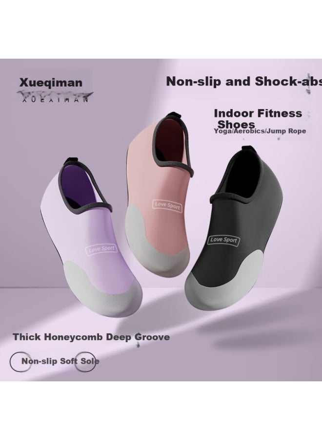 XUEXIMAN Xueximan Yoga Shoes Women Indoor Exercise Special Pilates Sports Shoes Skipping Rope Women Non-slip Soft Bottom Silent Running Fitness Shoes  - Image 1