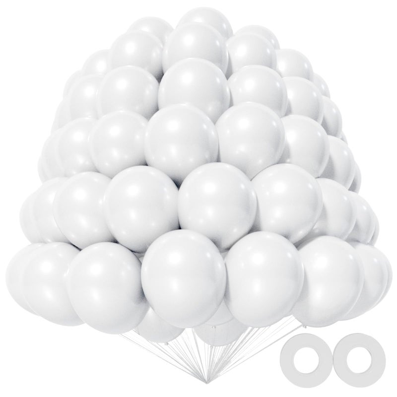 KAWKALSH 200pcs White Balloons 5 Inch Small Mini Latex Balloons for Party Birthday Baby Shower Anniversary Festival Arch Garland Decoration - Image 3