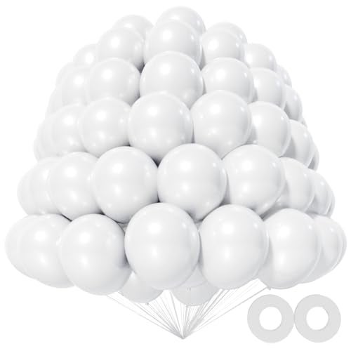 KAWKALSH 200pcs White Balloons 5 Inch Small Mini Latex Balloons for Party Birthday Baby Shower Anniversary Festival Arch Garland Decoration - Image 1