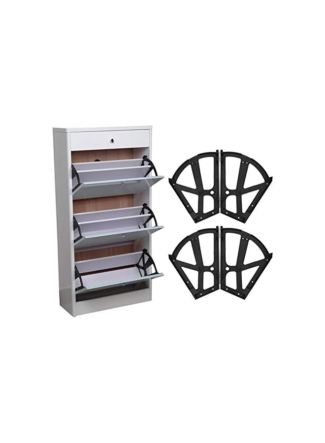 S-TOP Shoes Cabinet Hinge Rack, 4Pcs/Set Practical ABS Replacement Shoes Cabinet Turning Hinge, Easy to Install for Home Storage Hotel Storage - Image 4