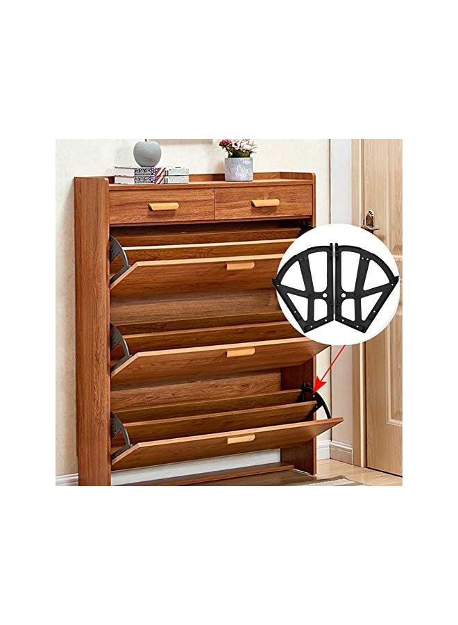 S-TOP Shoes Cabinet Hinge Rack, 4Pcs/Set Practical ABS Replacement Shoes Cabinet Turning Hinge, Easy to Install for Home Storage Hotel Storage - Image 3