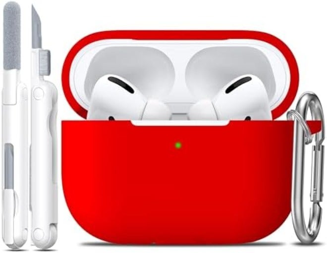 R-fun for AirPods 1/2 Case, Soft Silicone Protective Cover with Keychain and Cleaning Pen, Compatible with AirPods 2nd/1st Generation (2016/2019), Full Drop Protection Cover, Pink - Image 1