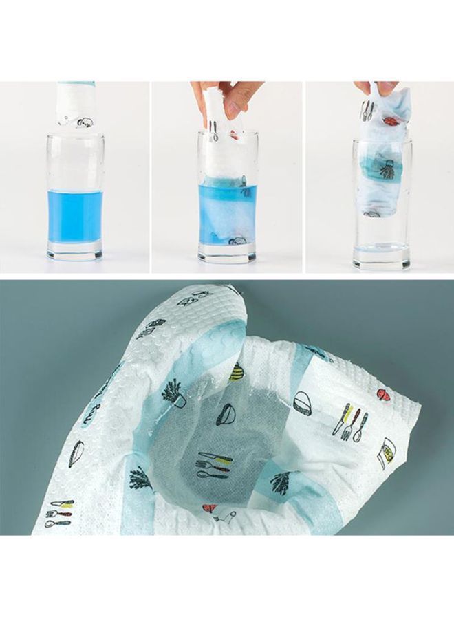 NIBEMINENT Disposable Dish Cloth Roll White/Blue/Orange 25x8x8cm - Image 2