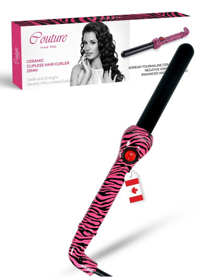 Couture Hair Pro - Curler 25 Mm Pink Flower Premium Salon Quality - Image 1