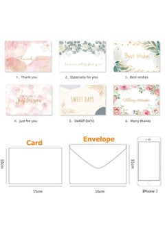 KASTWAVE 12 Floral Thank You Cards, 6 Different Designs with Envelopes and Stickers, Elegant Bulk Blank Inside Greeting Cards, Suitable for Weddings Birthdays Business Gifts Holidays Etc  - Image 5