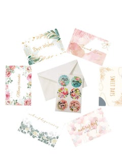 KASTWAVE 12 Floral Thank You Cards, 6 Different Designs with Envelopes and Stickers, Elegant Bulk Blank Inside Greeting Cards, Suitable for Weddings Birthdays Business Gifts Holidays Etc  - Image 2
