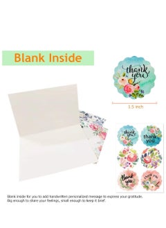 KASTWAVE 12 Floral Thank You Cards, 6 Different Designs with Envelopes and Stickers, Elegant Bulk Blank Inside Greeting Cards, Suitable for Weddings Birthdays Business Gifts Holidays Etc  - Image 4