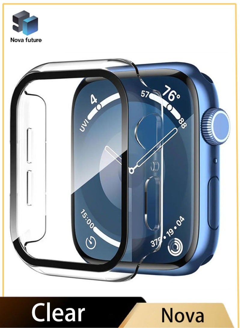 Nova future Apple Watch Series 11 10 case with Tempered Film Screen Protector, Full Protective Hard PC Bumper Touch Sensitive HD Screen Cover(46mm,Clear) - Image 1