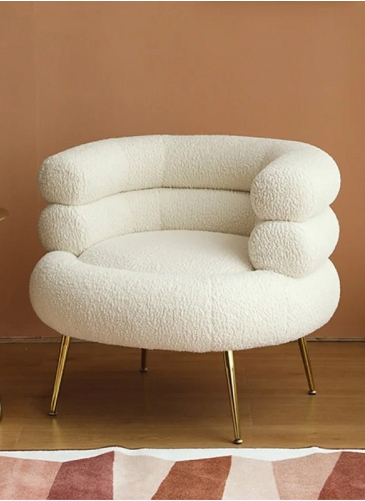 alimforyou Modern design boucle fabric chair with golden legs, size 60*40*70 cm  - Image 1