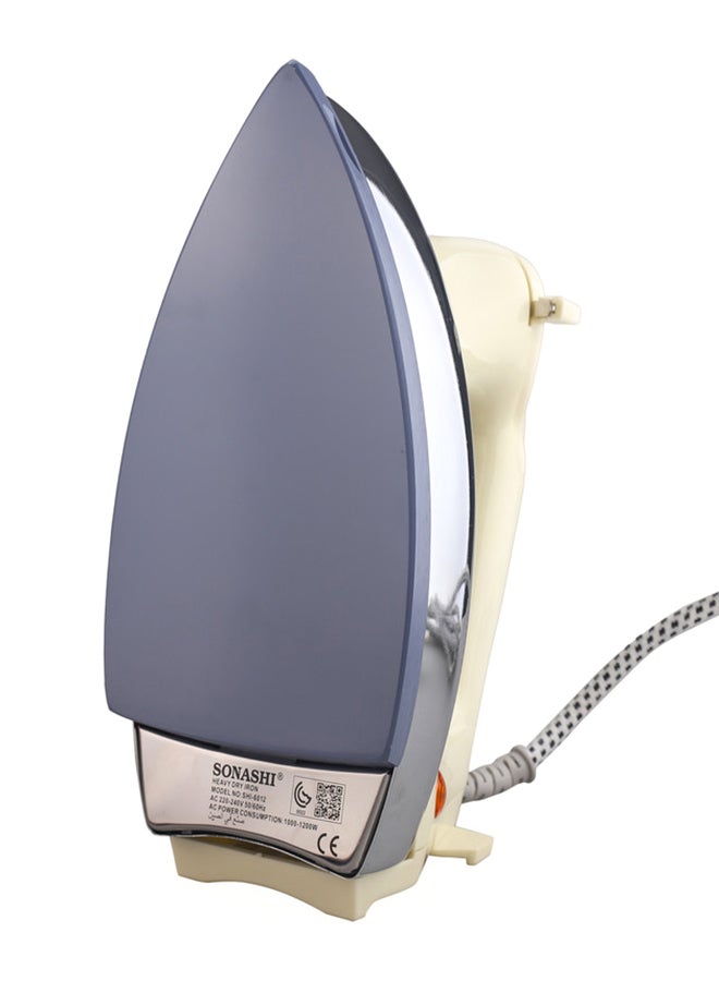 SONASHI Heavy Iron - Grey Ceramic Coated Soleplate | Overheat Safety Protection with Easy Temperature Settings | Heavy Iron Box Suitable for All Fabrics 1200 W SHI-6012 Off White-Silver - Image 4