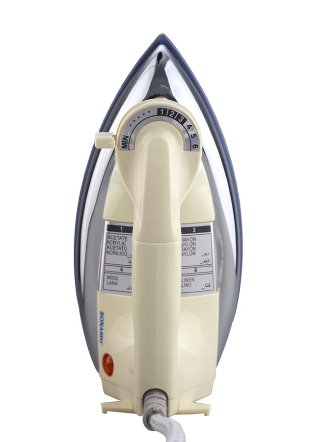 SONASHI Heavy Iron - Grey Ceramic Coated Soleplate | Overheat Safety Protection with Easy Temperature Settings | Heavy Iron Box Suitable for All Fabrics 1200 W SHI-6012 Off White-Silver - Image 3