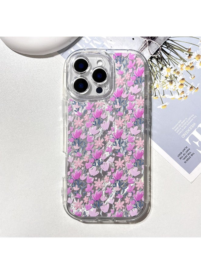 NIBEMINENT Colorful Flowers Protective TPU Case Cover For iPhone 14 Pro Max Clear - Image 1