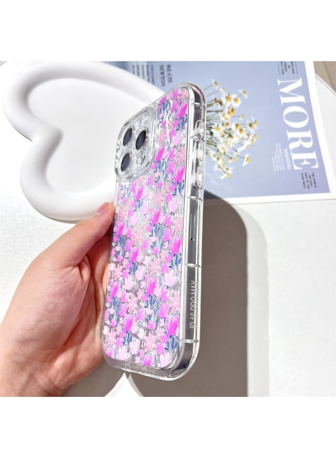 NIBEMINENT Colorful Flowers Protective TPU Case Cover For iPhone 14 Pro Max Clear - Image 2