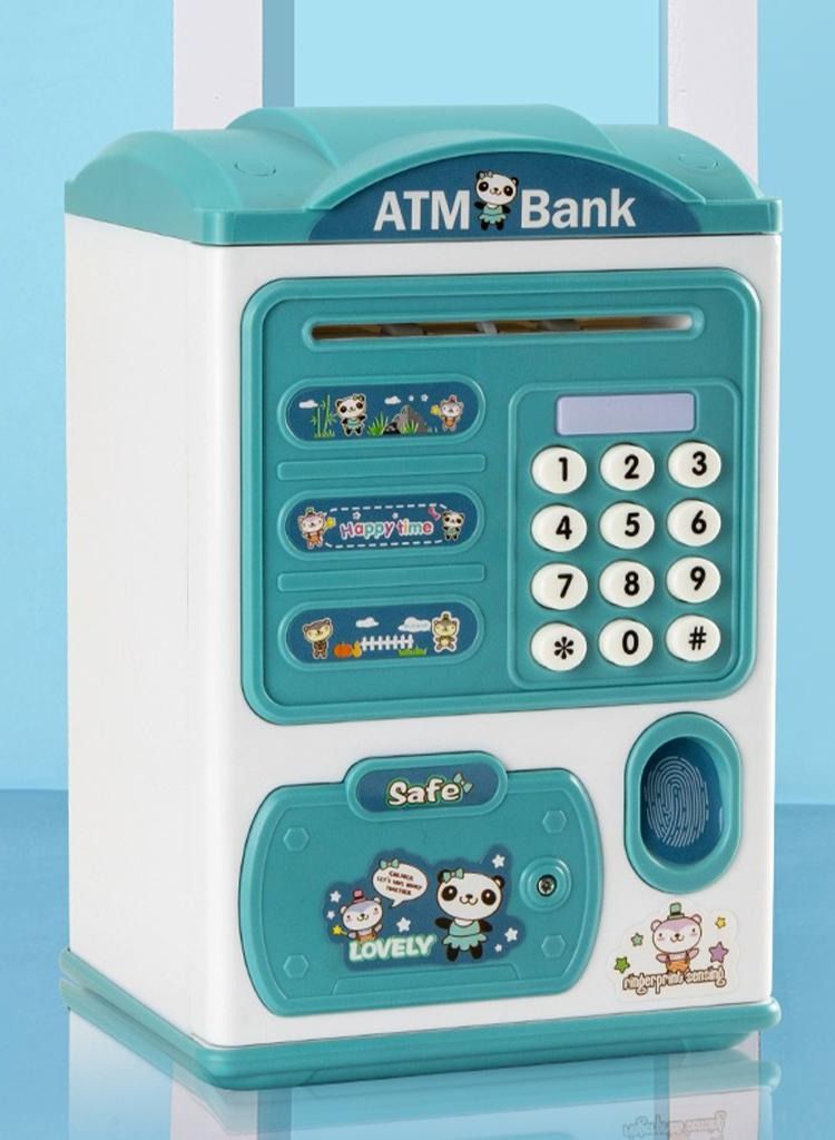 صندوق نقود على شكل خنزير مع قفل بصمة مزدوجة وقفل كلمة مرور هدية - Image 2