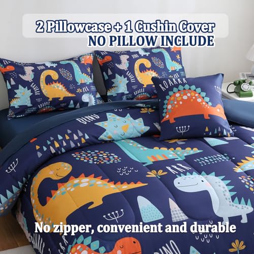 Tasselily 6 Pcs Bed in A Bag Full Comforter Set for Boys Girls, Dinosaur Comforter, Dinosaur Bedding Sets with Sheets for Kids - Image 5