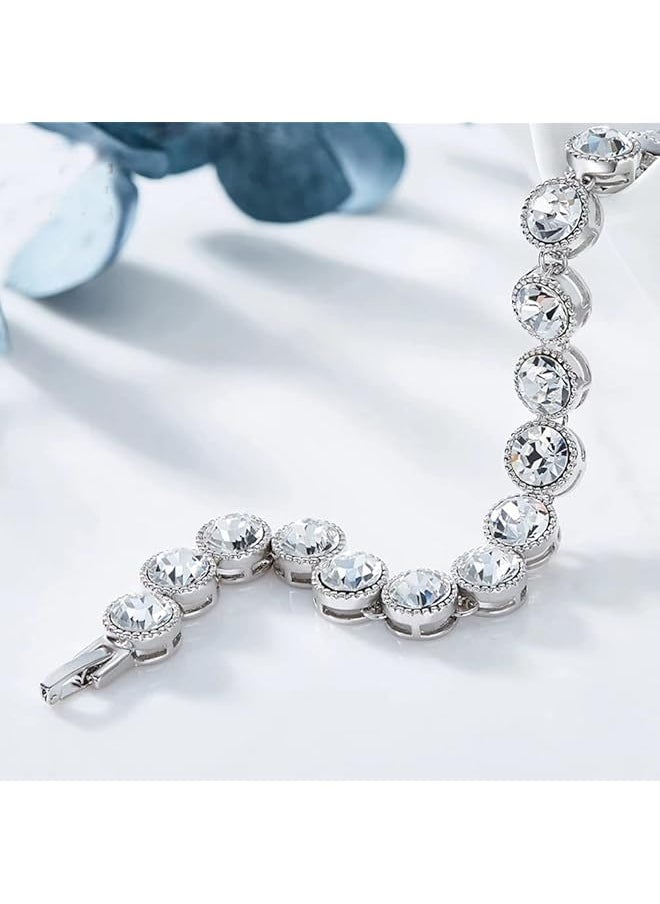 Shining Diva Fashion Latest Stylish Platinum Plated Crystal Gift Bracelet For Women And Girls 14609B  - Image 4
