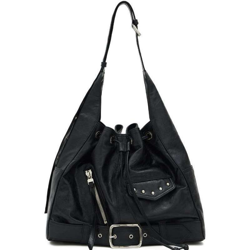DEINET Women's Retro PU Leather Drawstring Bucket Shoulder Bag - Image 5