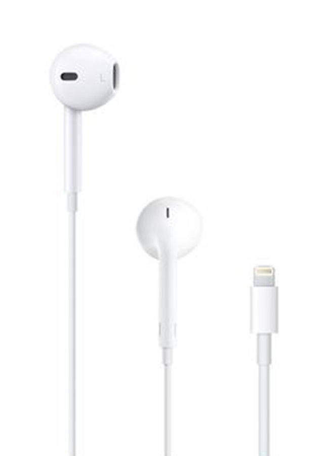 Earbuds with Lightning connector for exceptional sound experience for music and calls in white
