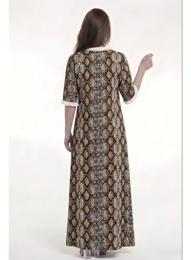 Al Bent Al Sharqieh Multicolour Women's Printed Cotton Maxi Dress - Home wear Sleeping Dress for Women | Best Price UAE
