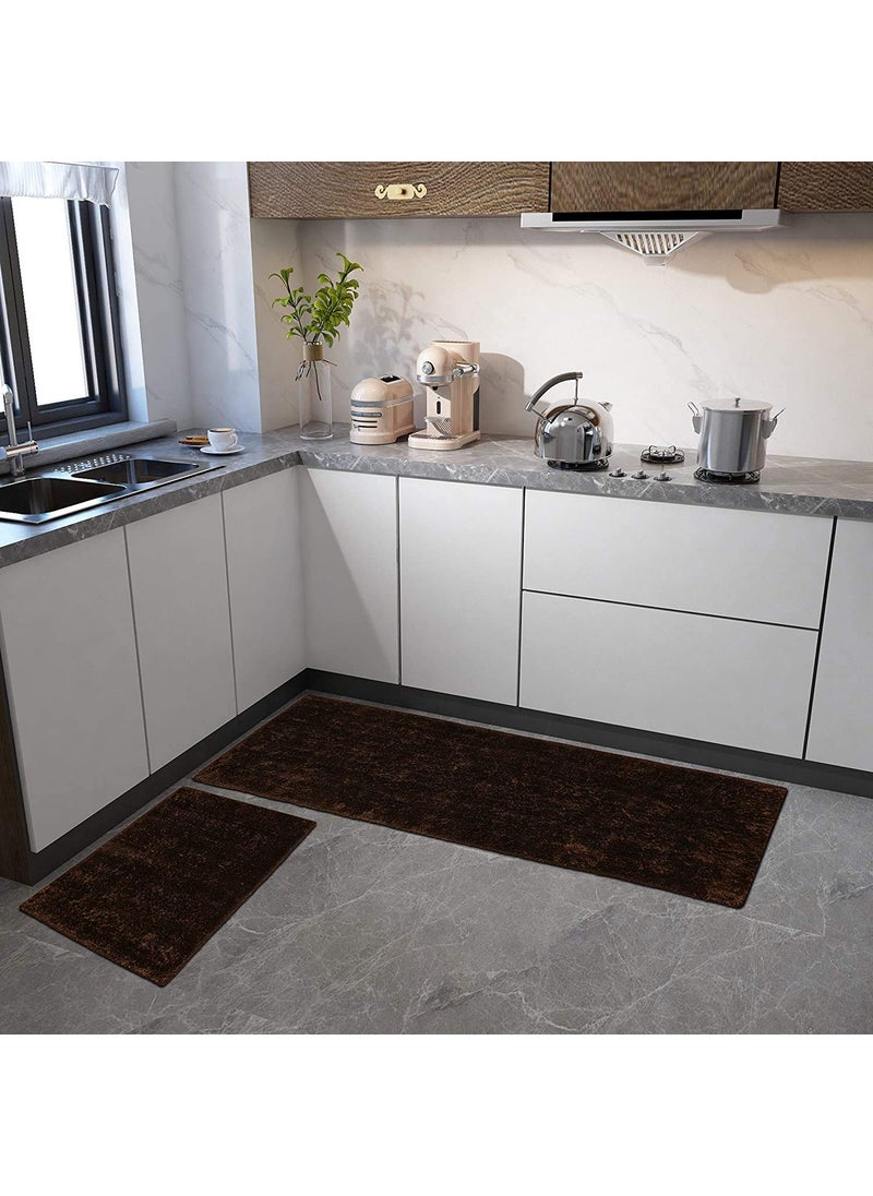 Banchmark Home Furnishings Banchmark Home Furnishings Polyester AntiSkid Washable Runner Floor Mat in Kitchen Home Living Office Restaurant Entrance Area Coffee 40 x 120 cm Combo of 2 Pieces  - Image 1