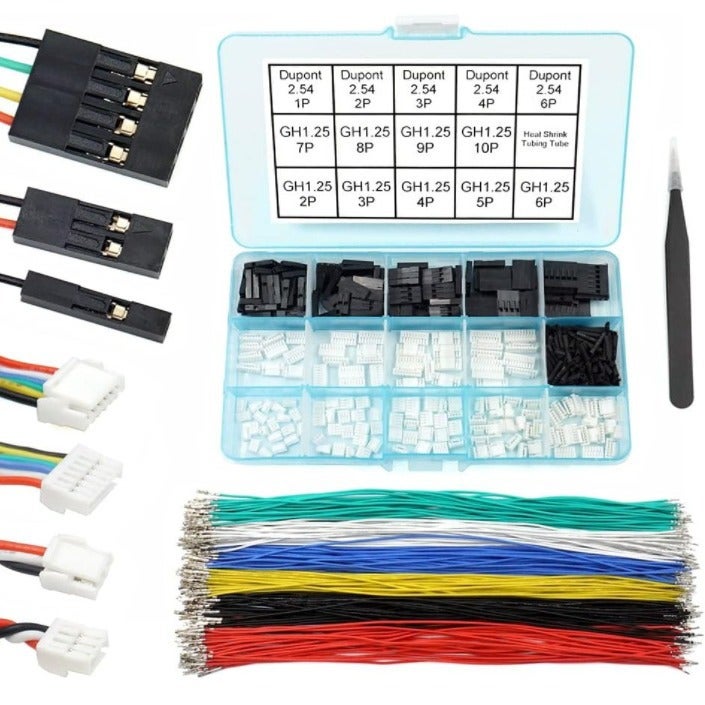 GH1.25 to Dupont2.54 DuPont pre-crimp cable connector kit compatible with GH1.25MM silicone wire GH-2.54