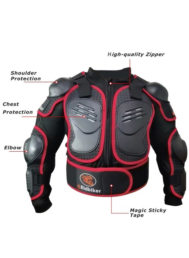 RIDBIKER Youth Dirt Bike Gear Riding Chest Spine Protector Youth Motorcycle Jacket with Armor Guards Set for Motocross Teenager Full Body Protector with Elbow Knee Shin Guards - Image 3