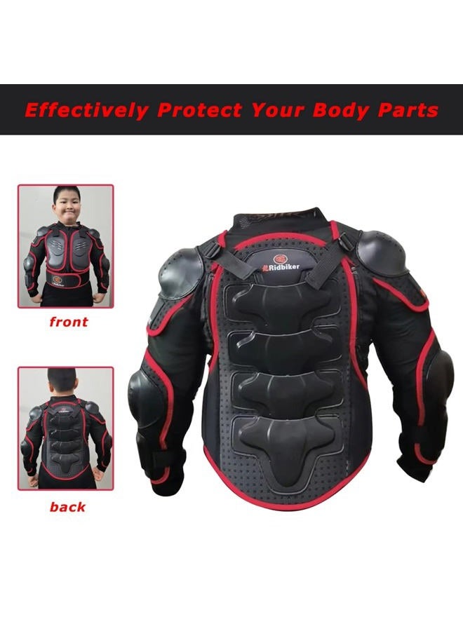 RIDBIKER Youth Dirt Bike Gear Riding Chest Spine Protector Youth Motorcycle Jacket with Armor Guards Set for Motocross Teenager Full Body Protector with Elbow Knee Shin Guards - Image 5