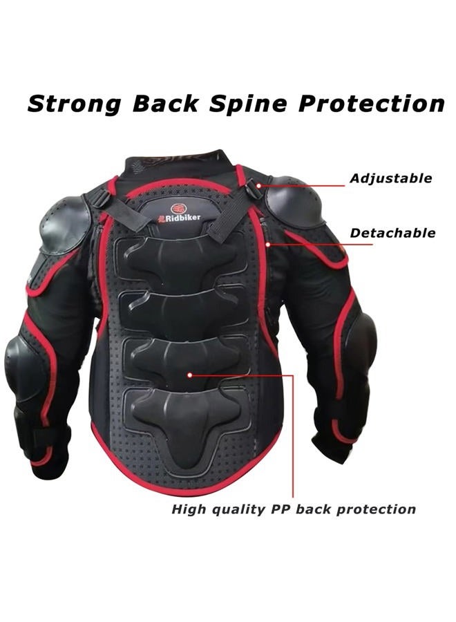 RIDBIKER Youth Dirt Bike Gear Riding Chest Spine Protector Youth Motorcycle Jacket with Armor Guards Set for Motocross Teenager Full Body Protector with Elbow Knee Shin Guards - Image 4