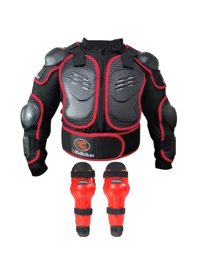 RIDBIKER Youth Dirt Bike Gear Riding Chest Spine Protector Youth Motorcycle Jacket with Armor Guards Set for Motocross Teenager Full Body Protector with Elbow Knee Shin Guards - Image 1