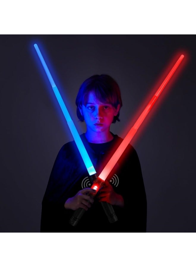 Light Sabers for Kids,2Pcs Lightup Saber Set,7 Colors Lightsabers Toy, 2-in-1 Dual Light Sword with FX Sound (Motion Sensitive),Retractable Light Up Sabers  - Image 5