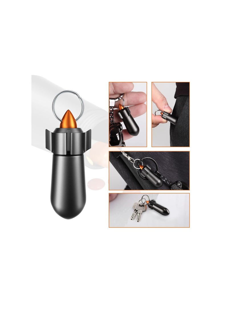 Pill Keychain, Waterproof Pill Holder Portable Pill Container Aluminum Alloy Single Chamber Small Pocket Pill Box for Purse Backpack Medicine Bottle EDC for Men u0026 Women Outdoor Travel (2 Packs) - Image 3