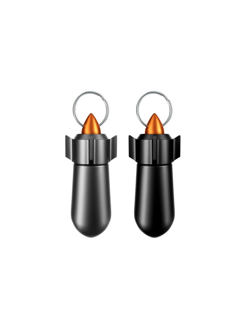 Pill Keychain, Waterproof Pill Holder Portable Pill Container Aluminum Alloy Single Chamber Small Pocket Pill Box for Purse Backpack Medicine Bottle EDC for Men u0026 Women Outdoor Travel (2 Packs) - Image 1
