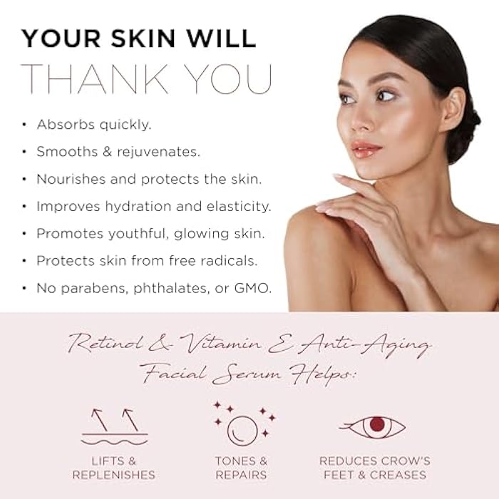 Azure Cosmetics Retinol Serum For Face - Dermatologist Tested, Anti Aging for Dark Spots & Skin Smoothing - Vitamin E for Replenishing & Skin Renewal - Vegan, Clean Beauty, Korean Skin Care - 2 Pack - Image 4