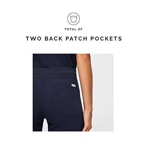 FIGS Livingston Basic Scrub Pants for Women — Yoga Waistband, 2 Pockets, Classic Straight Leg Fit – Navy, XX-Small-Tall - Image 5